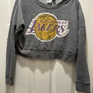 Los Angeles Lakers Gray Cropped Sweatshirt